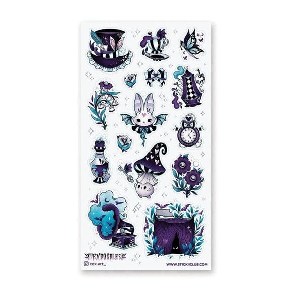 3‎ for $15 - Dark Wonderland Stickers - 1 Fantasy Sticker Sheet - NEW - Picture 2 of 3